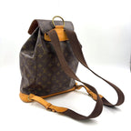 Louis Vuitton Montsouris GM Monogram Leather Brown Light Backpack Gold — view 2