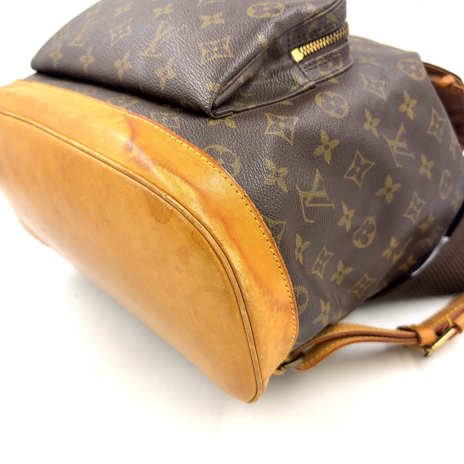 Louis Vuitton Montsouris GM Monogram Leather Brown Light Backpack Gold — view 8