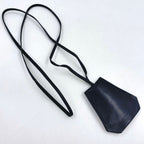 Hermes Clochette Key Ring Leather Black Necklace Silver — view 2