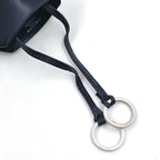 Hermes Clochette Key Ring Leather Black Necklace Silver — view 5