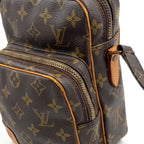 Louis Vuitton Amazon Monogram Leather Brown Light Shoulder Bag Gold — view 8