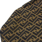 Fendi Zucca Pattern Leather Canvas Brown Black Bag Gold — view 7