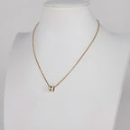 Hermes Mini Pop H Necklace H Logo Metal Pink Gold Green — view 4
