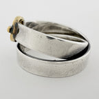Hermes Ceinture Ring Belt Motif 18k Silver Gold — view 3