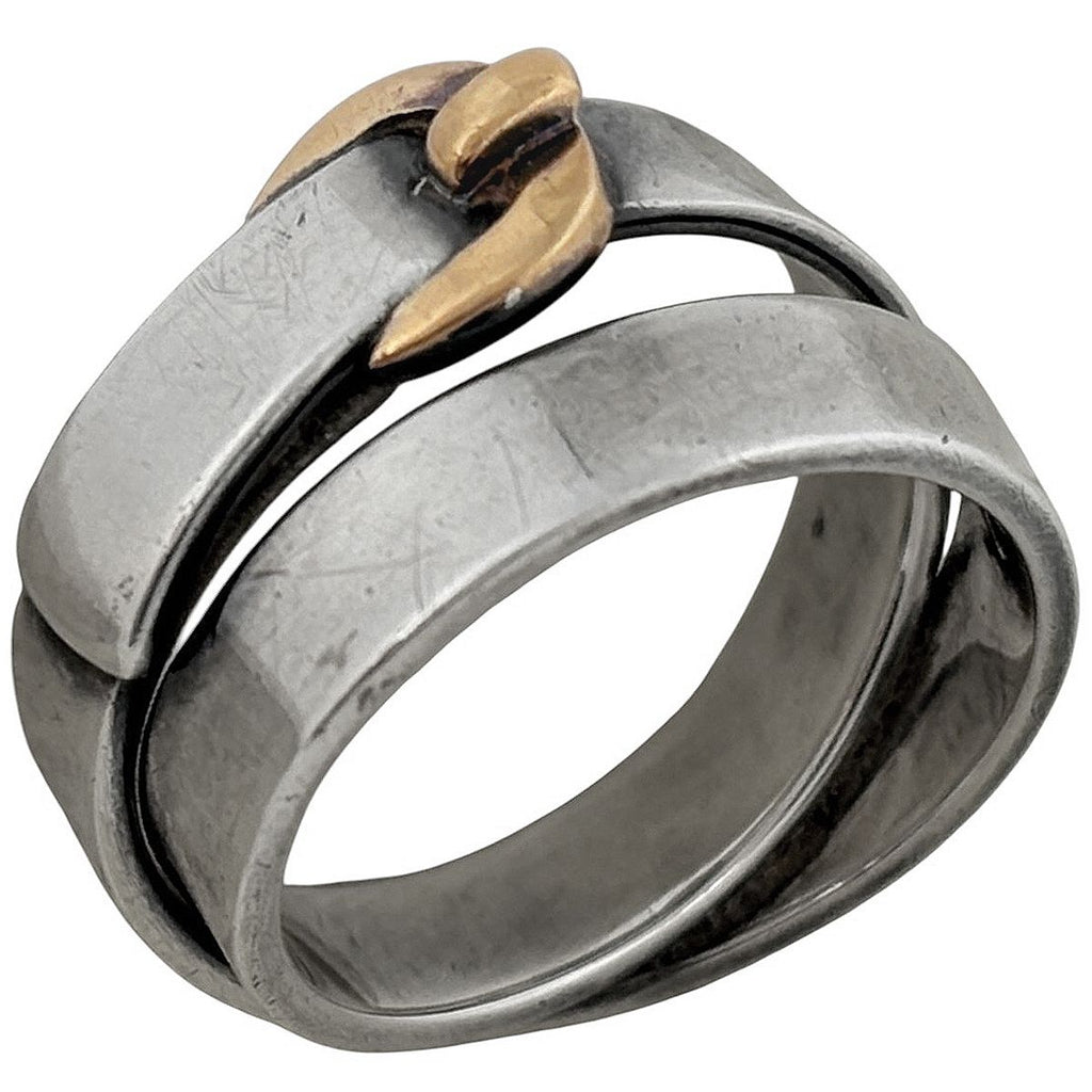 Hermes Ceinture Ring Belt Motif 18k Silver Gold