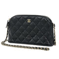 Chanel Shoulder Bag CC Logo Caviar Leather Black