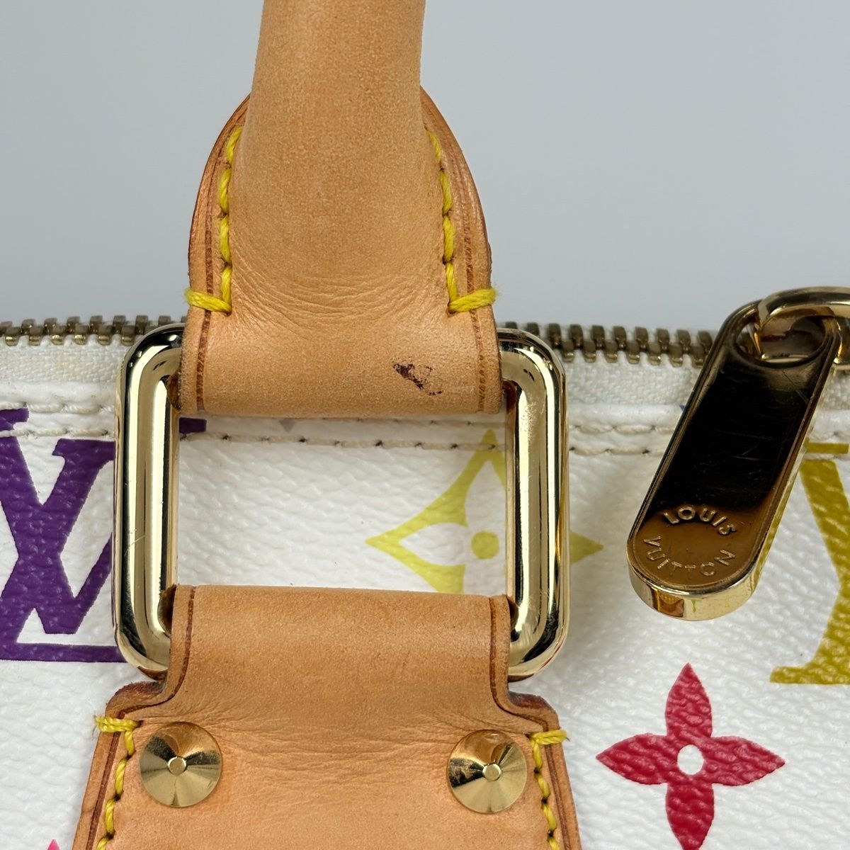 Louis Vuitton Alma Handbag Monogram Multicolor Blanc — view 5