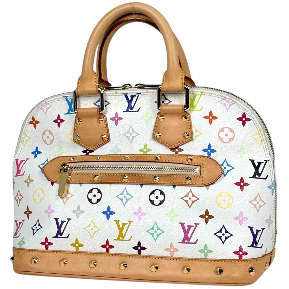Louis Vuitton Alma Handbag Monogram Multicolor Blanc