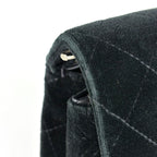 Chanel Backpack CC Logo Quilted Velour Black — view 5