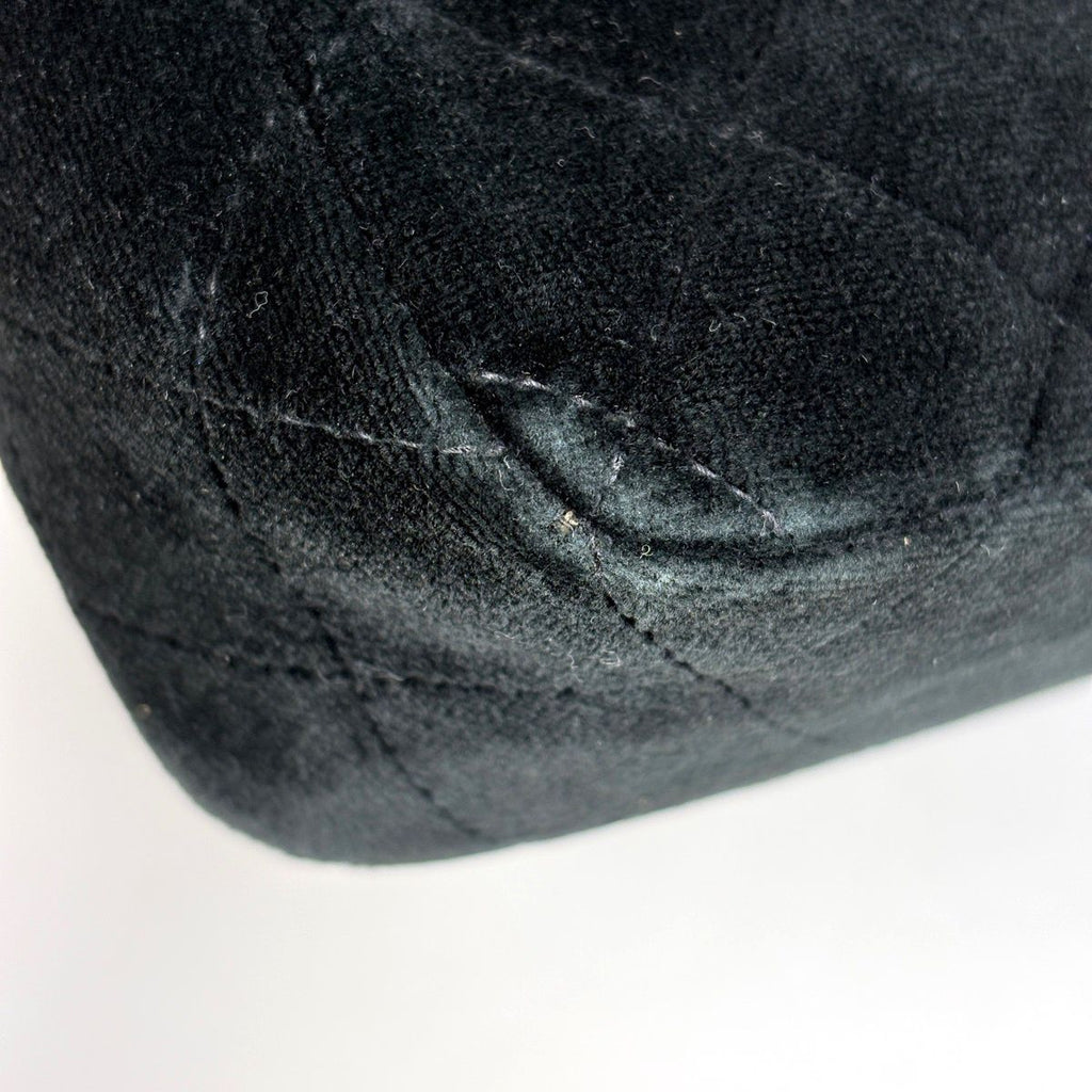 Chanel Backpack CC Logo Quilted Velour Black — view 3