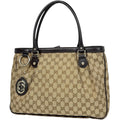Gucci Tote Bag GG Pattern Sukey Canvas Beige Brown