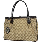Gucci Tote Bag GG Pattern Sukey Canvas Beige Brown