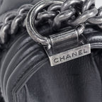 Chanel Shoulder Bag Boy CC Logo Leather Black — view 4