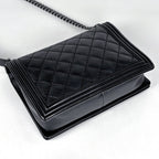 Chanel Shoulder Bag Boy CC Logo Leather Black — view 2