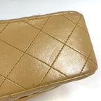 Chanel Mini Quilted Shoulder Bag CC Logo Single Flap Leather Beige — view 4