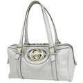 Gucci Handbag GG Logo Interlocking G Leather White