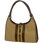 Gucci Handbag Jackie Line Sherry Web Canvas Brown Yellow