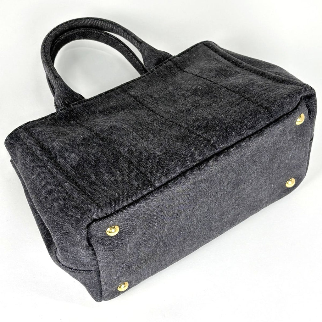 Prada Tote Bag Canapa Canvas Nero — view 2
