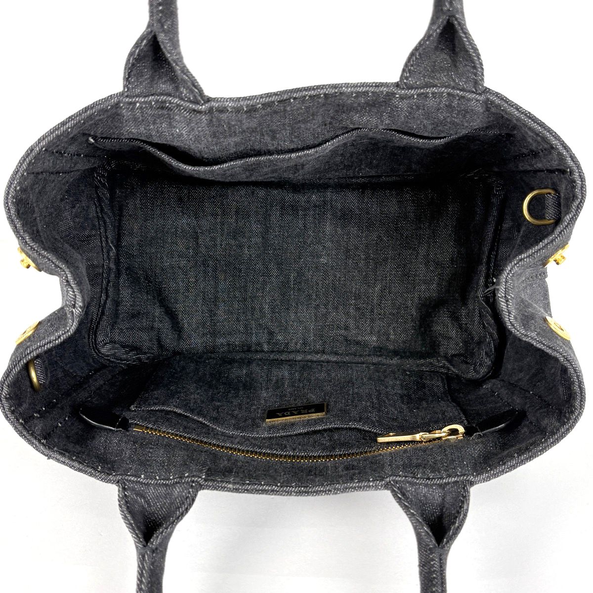 Prada Tote Bag Canapa Canvas Nero — view 7