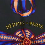 Hermes Carre 90 les Rubans du Cheval Scarf Large All Over Print Black Multicolor — view 6