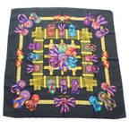 Hermes Carre 90 les Rubans du Cheval Scarf Large All Over Print Black Multicolor