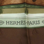 Hermes Carre 90 Napoleon Scarf Large All Over Print Brown White — view 6