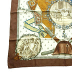 Hermes Carre 90 Napoleon Scarf Large All Over Print Brown White — view 4