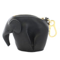 Loewe Elephant Charm Coin Purse Leather Black
