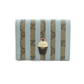 Gucci GG Supreme Ice Cream Card Case Wallet Bifold Coin Purse Striped Pattern