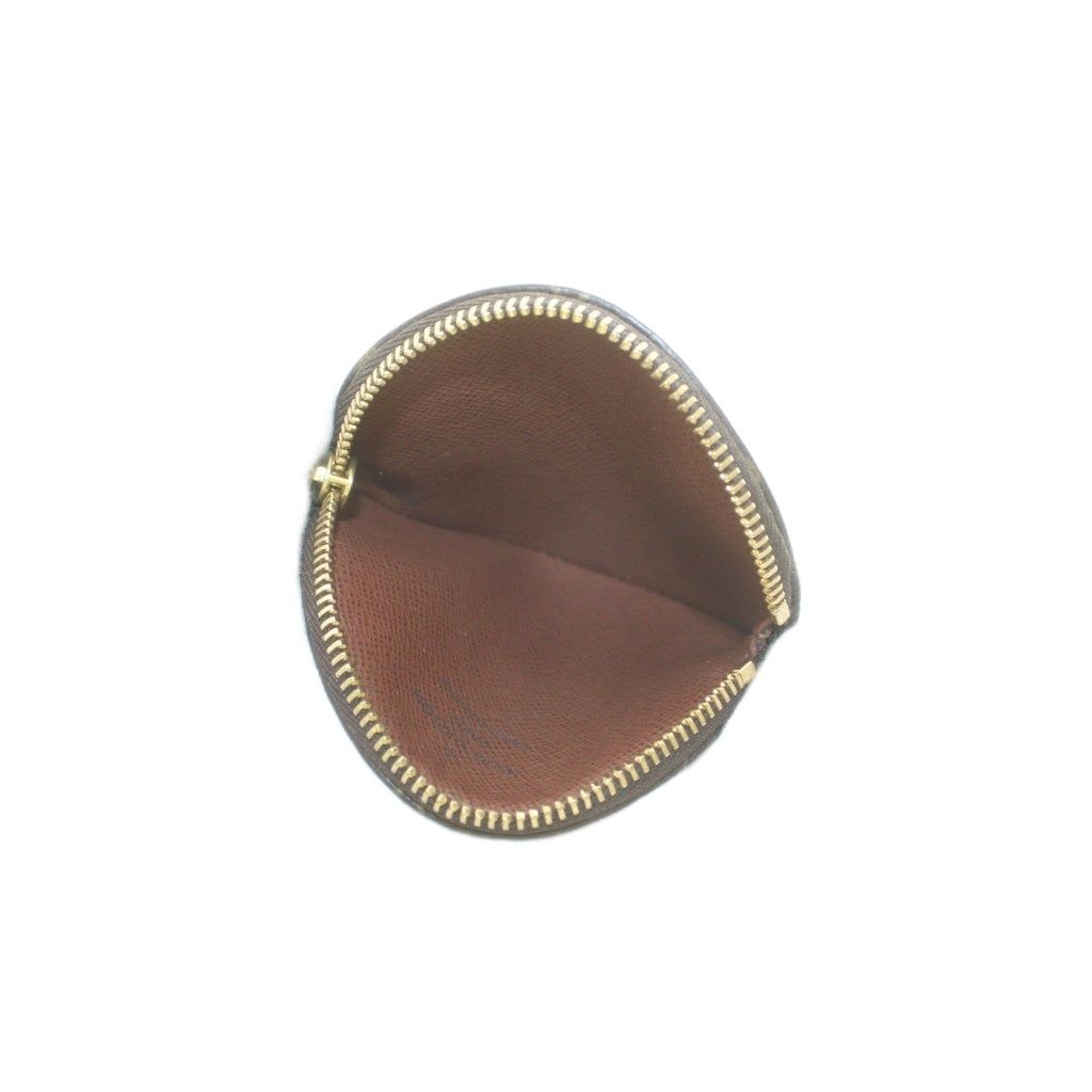 Louis Vuitton Porte Monnaie Rond Coin Purse Zip Around Monogram Pattern Brown — view 5