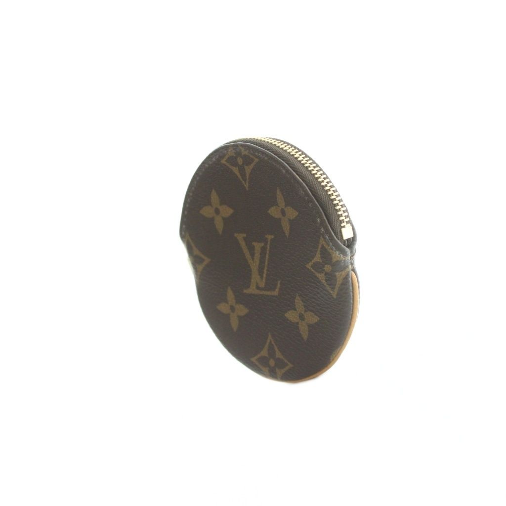Louis Vuitton Porte Monnaie Rond Coin Purse Zip Around Monogram Pattern Brown — view 3