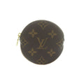 Louis Vuitton Porte Monnaie Rond Coin Purse Zip Around Monogram Pattern Brown
