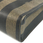 Fendi Handbag Pecan Logo Stripe Leather Khaki — view 6