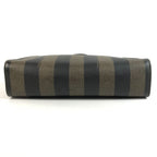Fendi Handbag Pecan Logo Stripe Leather Khaki — view 5