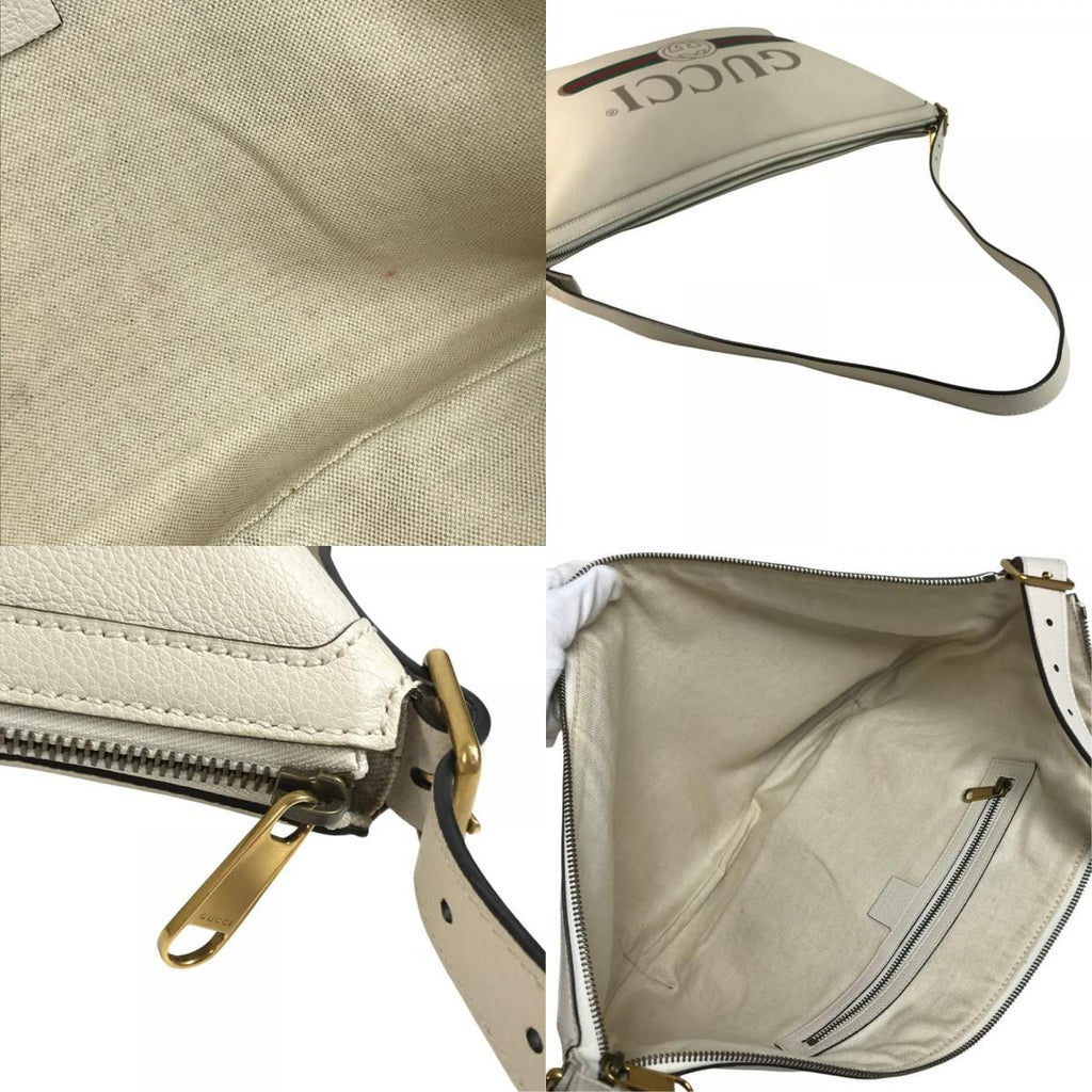 Gucci Shoulder Bag Logo Hobo Half Moon Leather White — view 8