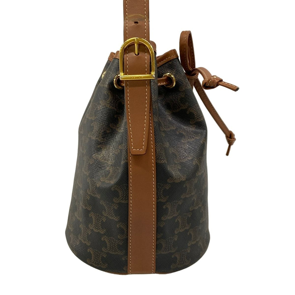 Celine Shoulder Bag Small Drawstring Triomphe Canvas — view 2