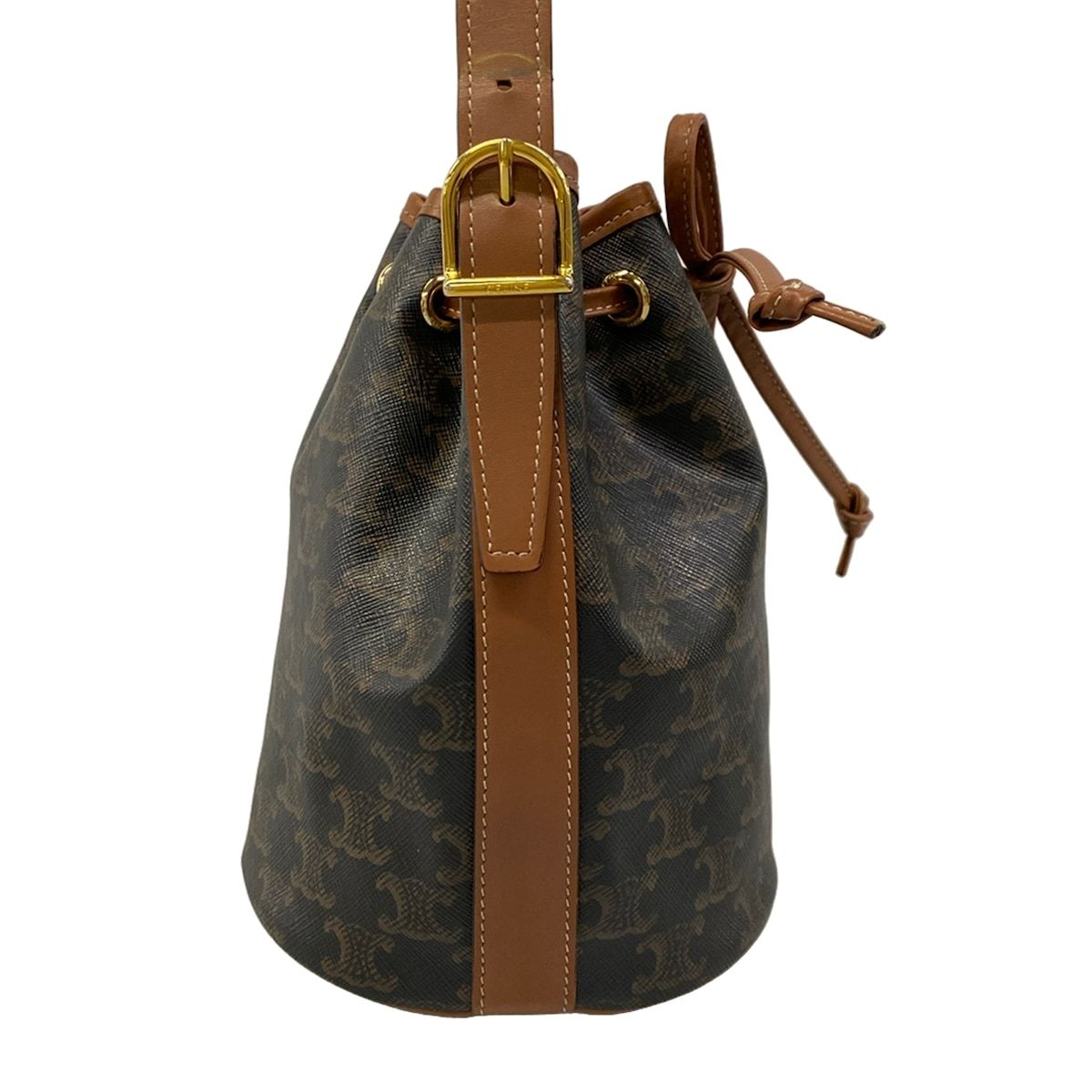 Celine Shoulder Bag Small Drawstring Triomphe Canvas — view 2