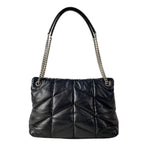 Saint Laurent Paris Shoulder Bag Loulou Puffer Medium Black Chain Leather — view 3