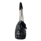 Saint Laurent Paris Shoulder Bag Loulou Puffer Medium Black Chain Leather — view 2