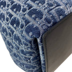 Dior Tote Bag Toujours Medium Blue Oblique Leather — view 8