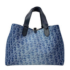 Dior Tote Bag Toujours Medium Blue Oblique Leather — view 3