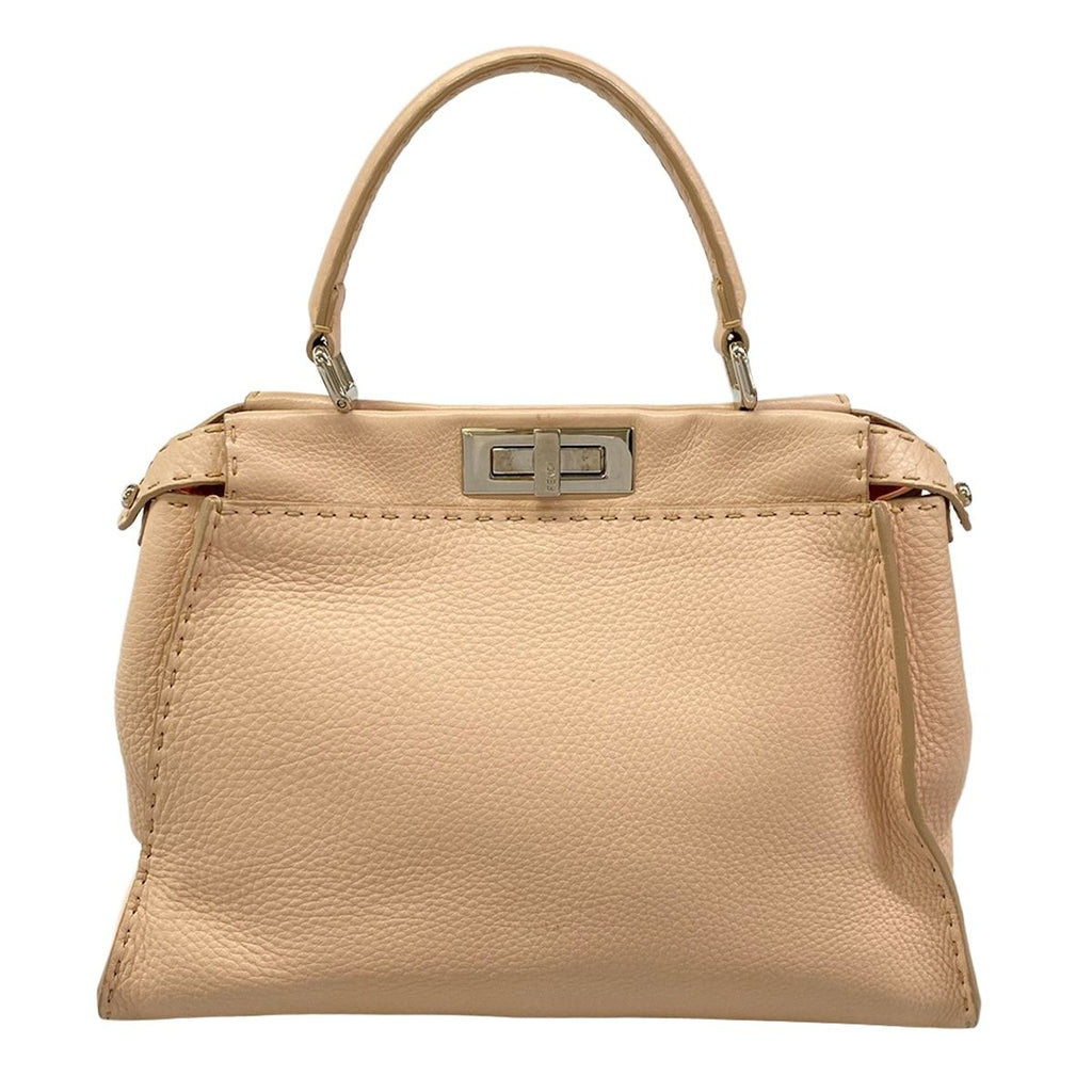 Fendi Handbag Peekaboo Iconic Medium Selleria Beige Leather — view 3