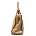 Fendi Handbag Peekaboo Iconic Medium Selleria Beige Leather — view 4