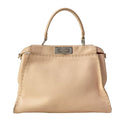 Fendi Handbag Peekaboo Iconic Medium Selleria Beige Leather