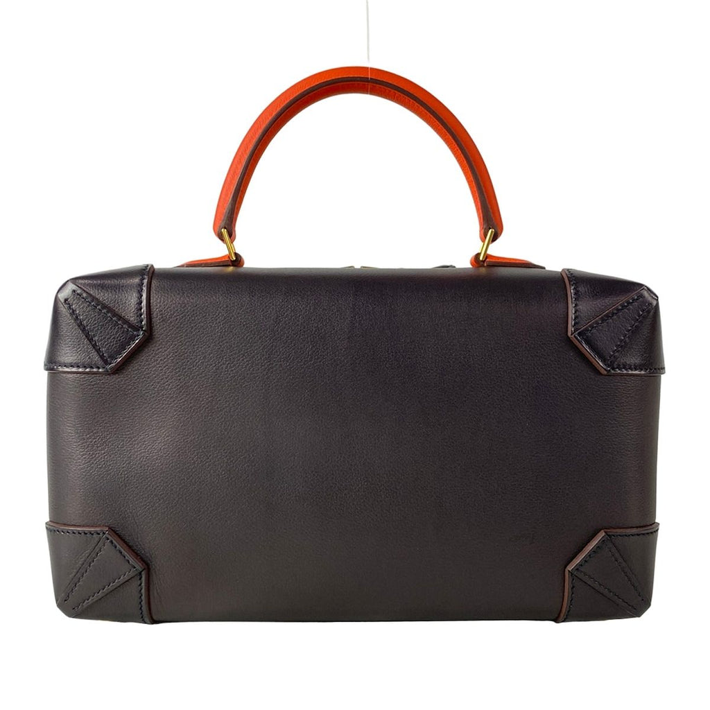 Hermes Handbag Maxi Bo 29 Blue Indigo Orange Poppy Gold — view 3
