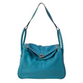Hermes Shoulder Bag Lindy 30 Turquoise Silver