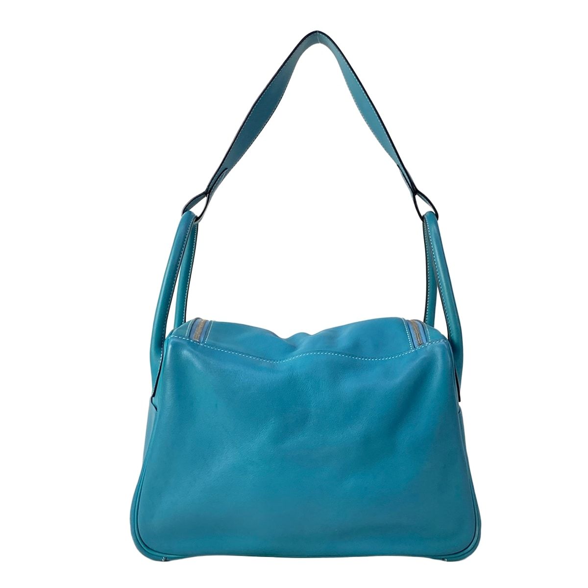 Hermes Shoulder Bag Lindy 30 Turquoise Silver — view 3