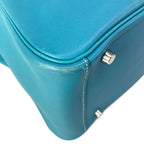 Hermes Shoulder Bag Lindy 30 Turquoise Silver — view 6