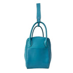 Hermes Shoulder Bag Lindy 30 Turquoise Silver — view 4