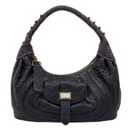 Fendi Shoulder Bag Spy Dark Navy Braided Leather